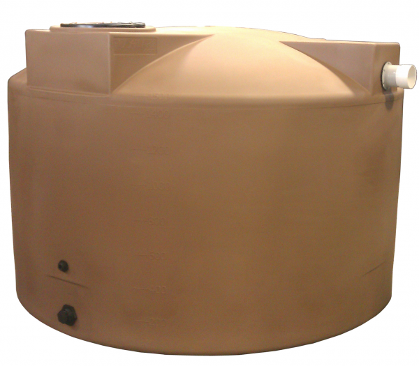 Light Brown 1500 gallon rainwater harvesting tank